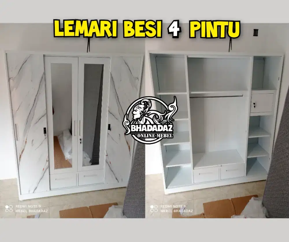Lemari Besi 4 Pintu Sliding