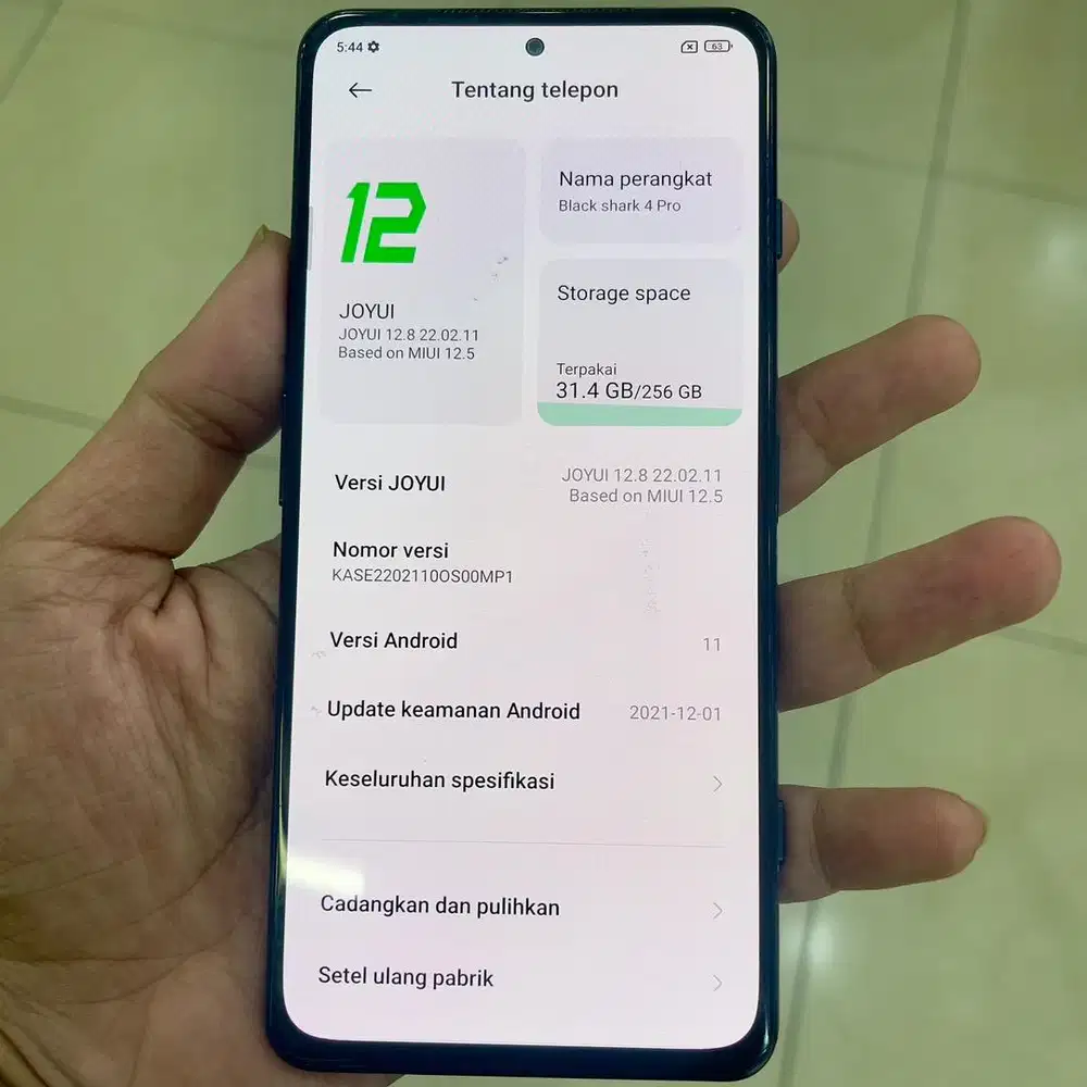 Xiaomi black shark 4 pro ram 12 / 256 inter unit aja