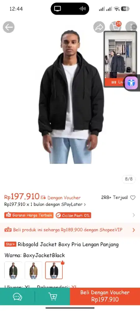 Jaket boxy kondisi baru