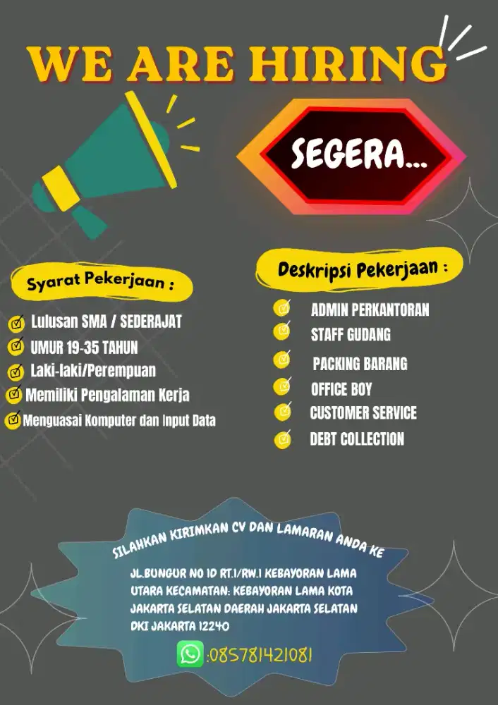LOWONGAN KERJA.