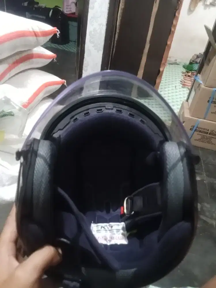 Helm KYT hitam dop double visor