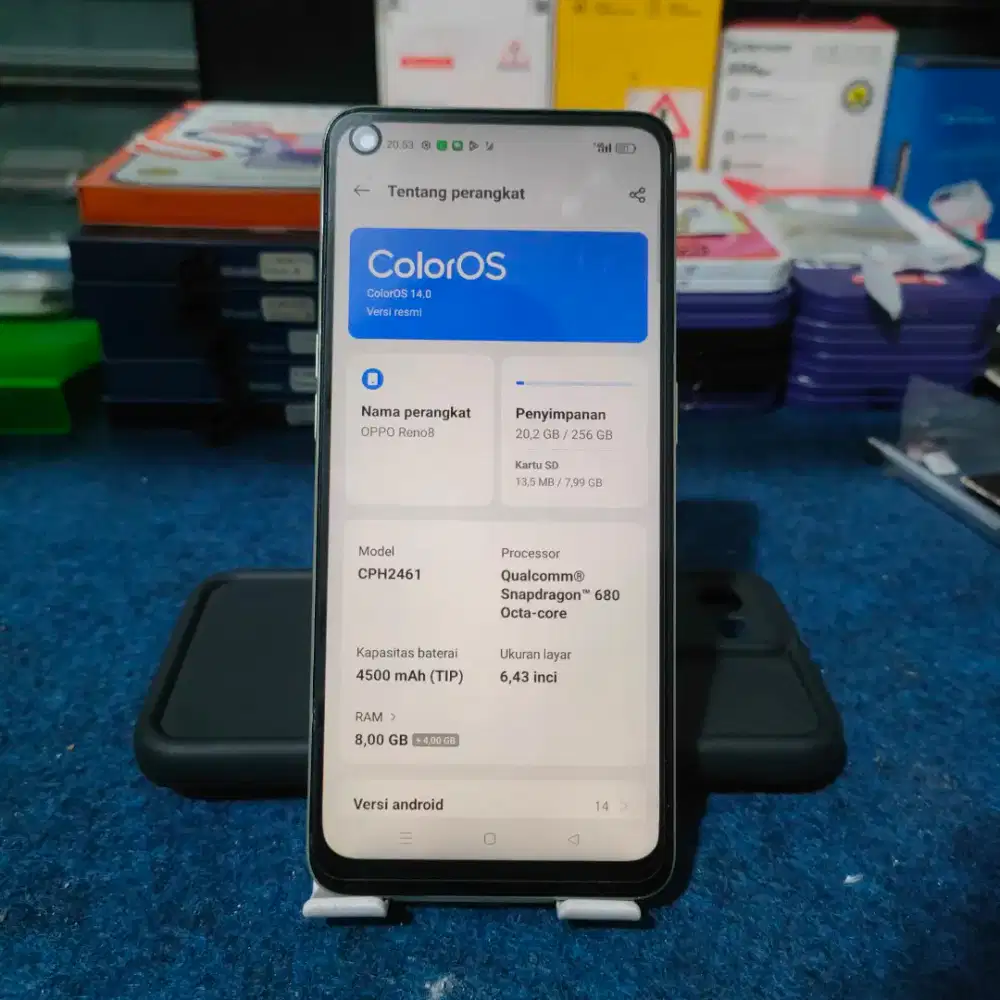 Dijual Oppo Reno 8 8/256GB HP+Cas