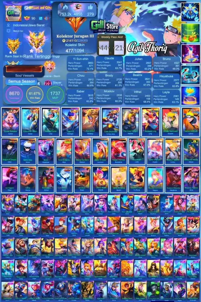 JUAL AKUN ML BISA LANGSUNG PM