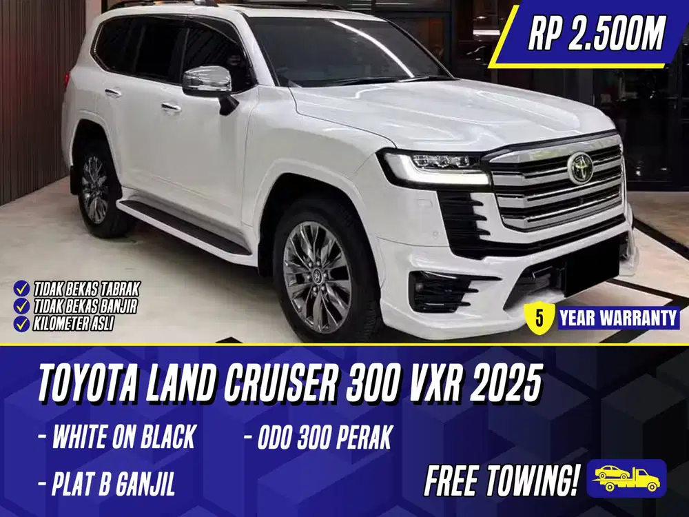 Toyota Land Cruiser 300 VXR 2025 White on Black LC300 LC VX-R Putih