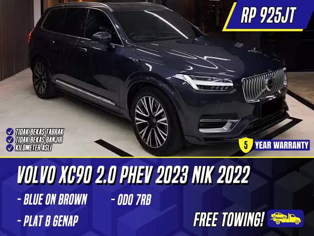 Volvo XC90 2.0 PHEV 2023 NIK 2022 Blue on Brown Biru Hybrid XC 90 P4