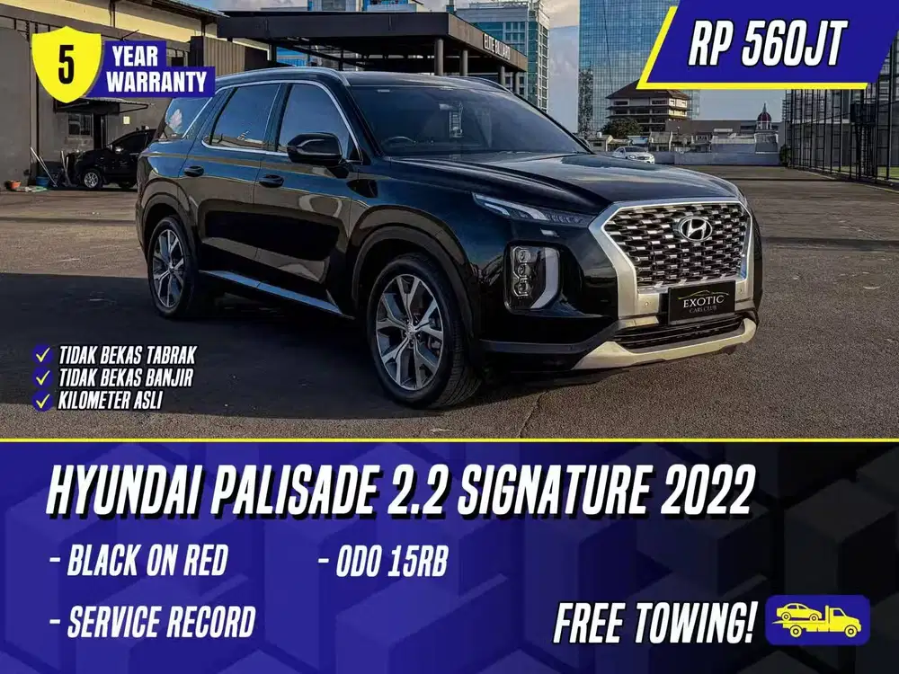 [ KM 15RB ANTIK ] Hyundai Palisade 2.2 Signature 2022 Black Red Hitam