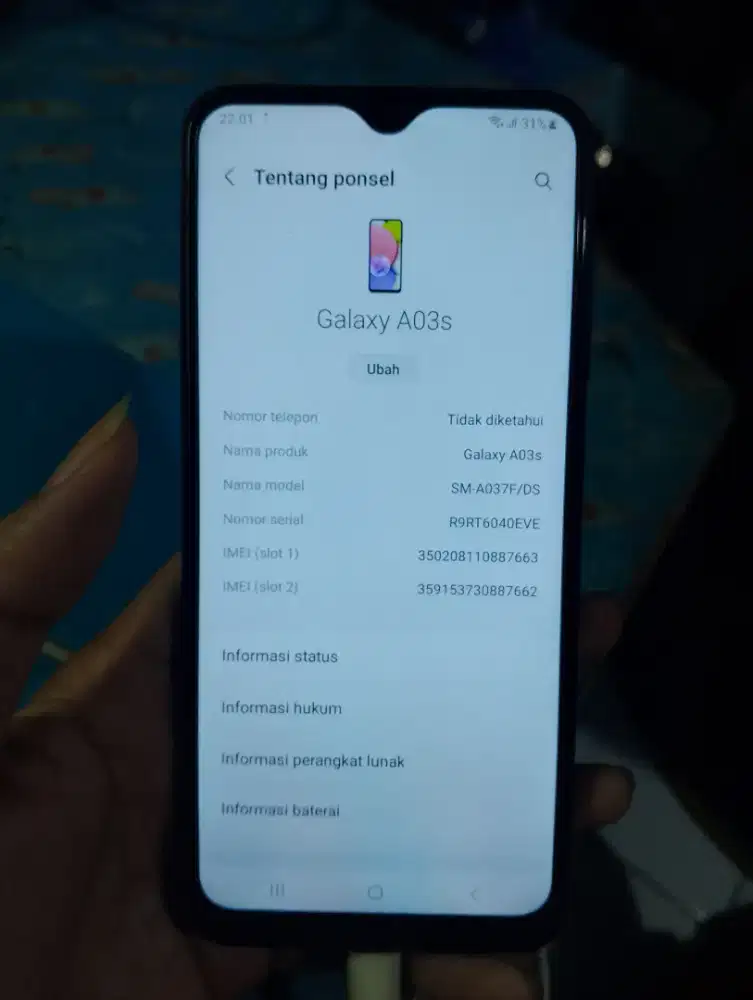Di Jual Samsung A03s Ram 3/32