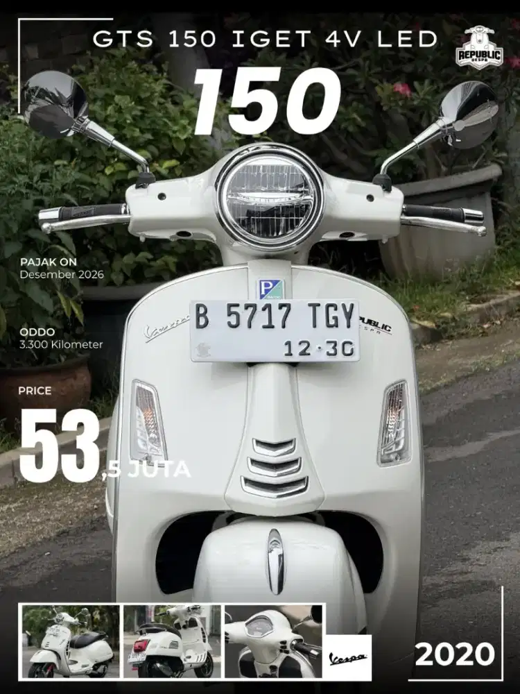 VESPA GTS 4V 150 IGET ABS LED TAHUN 2020 PERFECT CONDITION