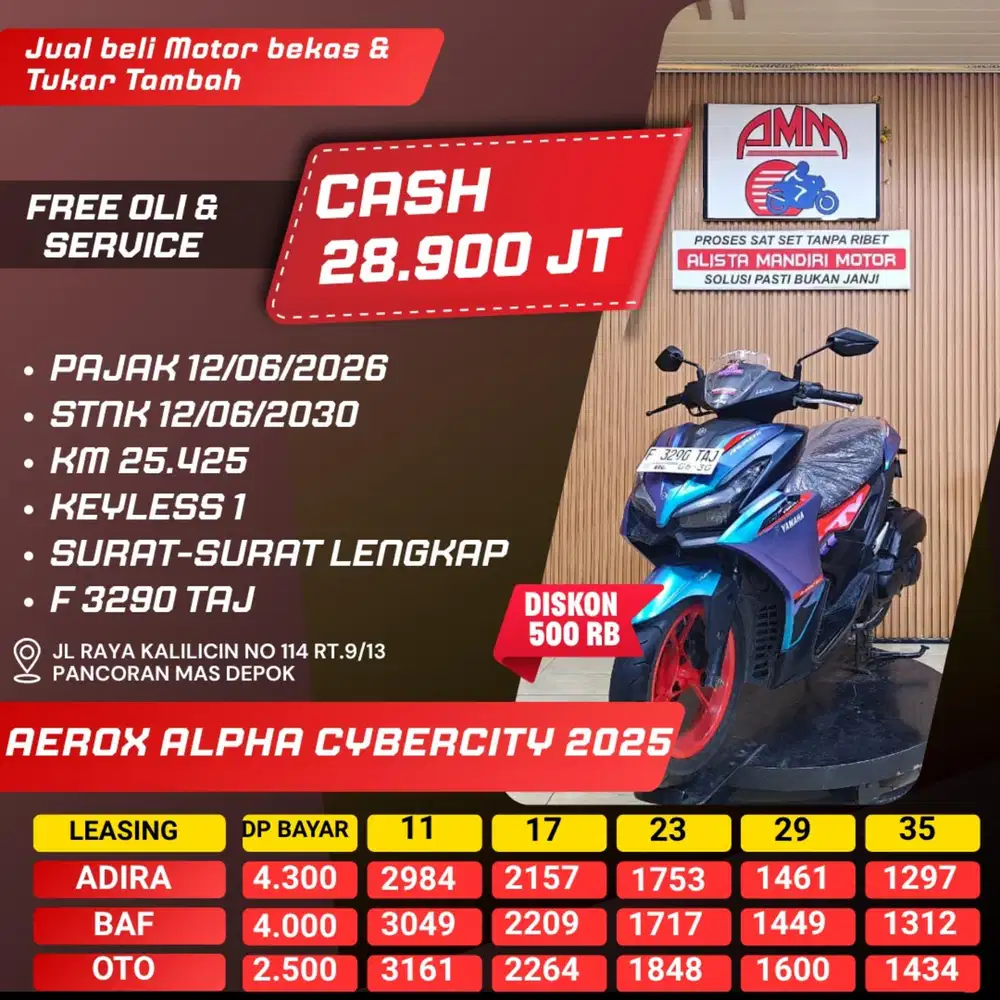 AEROX ALPHA CYBERCITY 2025 PAJAK HIDUP CASH / KREDIT ALISTA