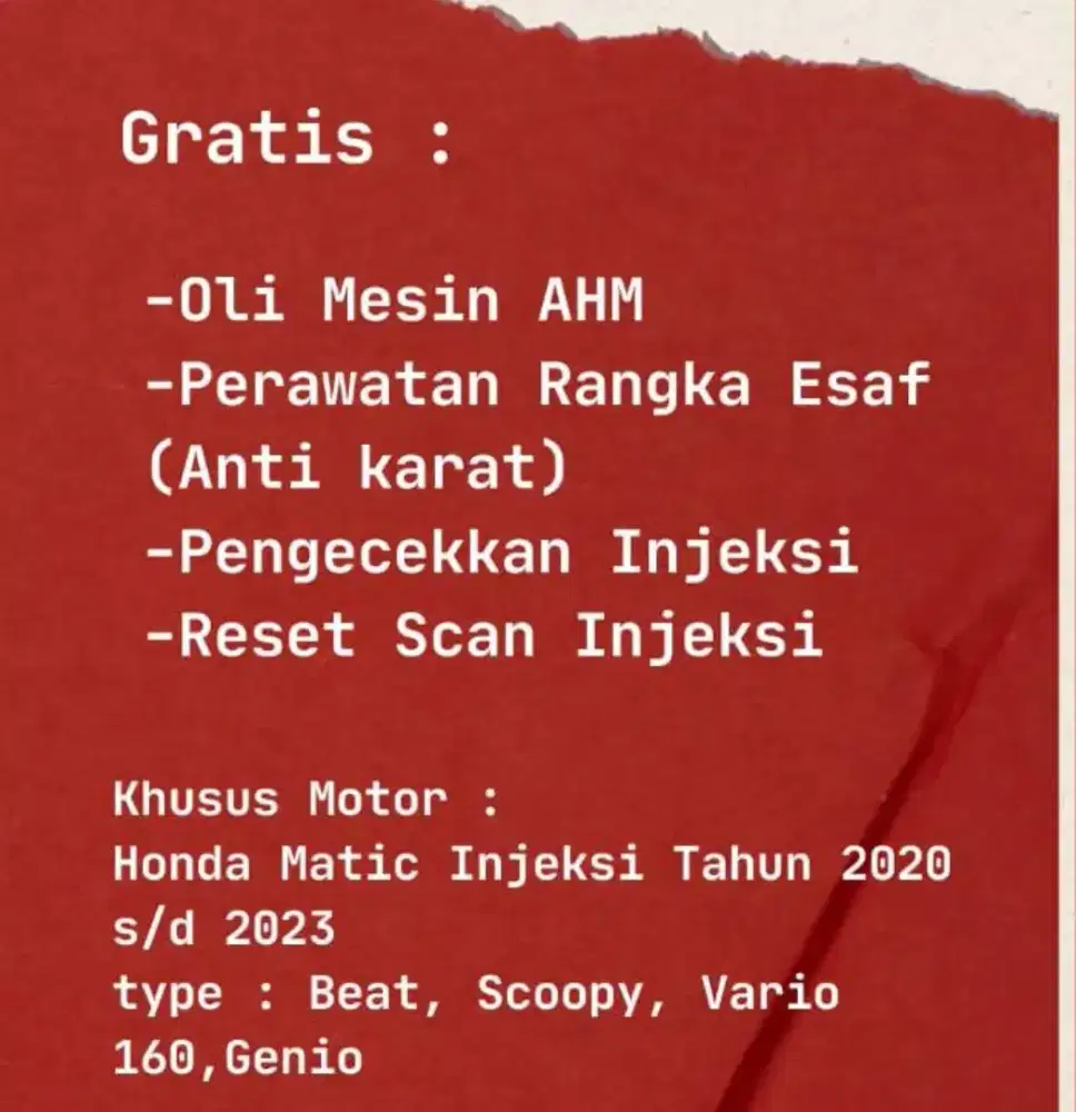 Oli Gratis AHM Honda