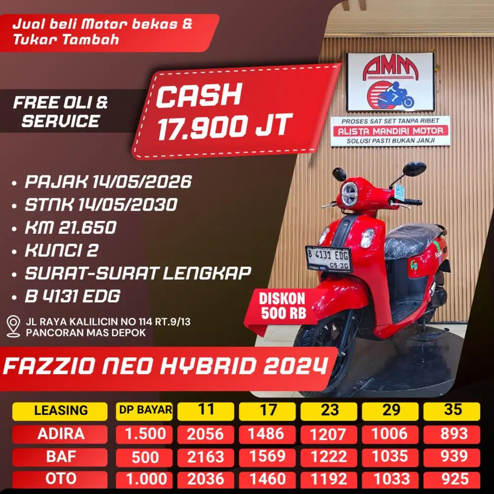 FAZZIO NEO HYBRID 2024 DP 500 KUNCI 2 CASH / KREDIT ALISTA