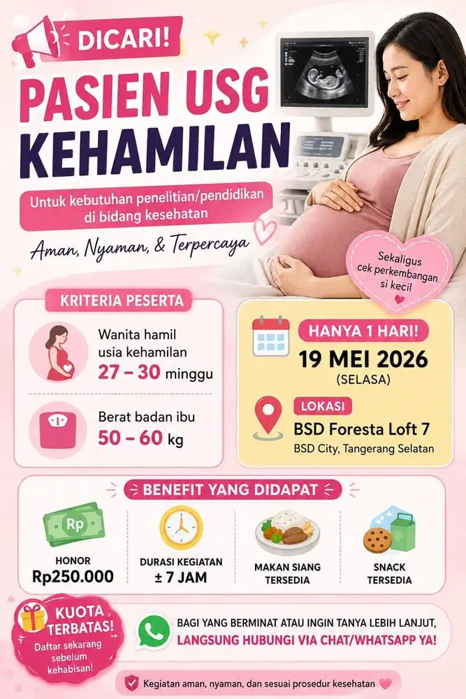 Dicari pasien ibu hamil