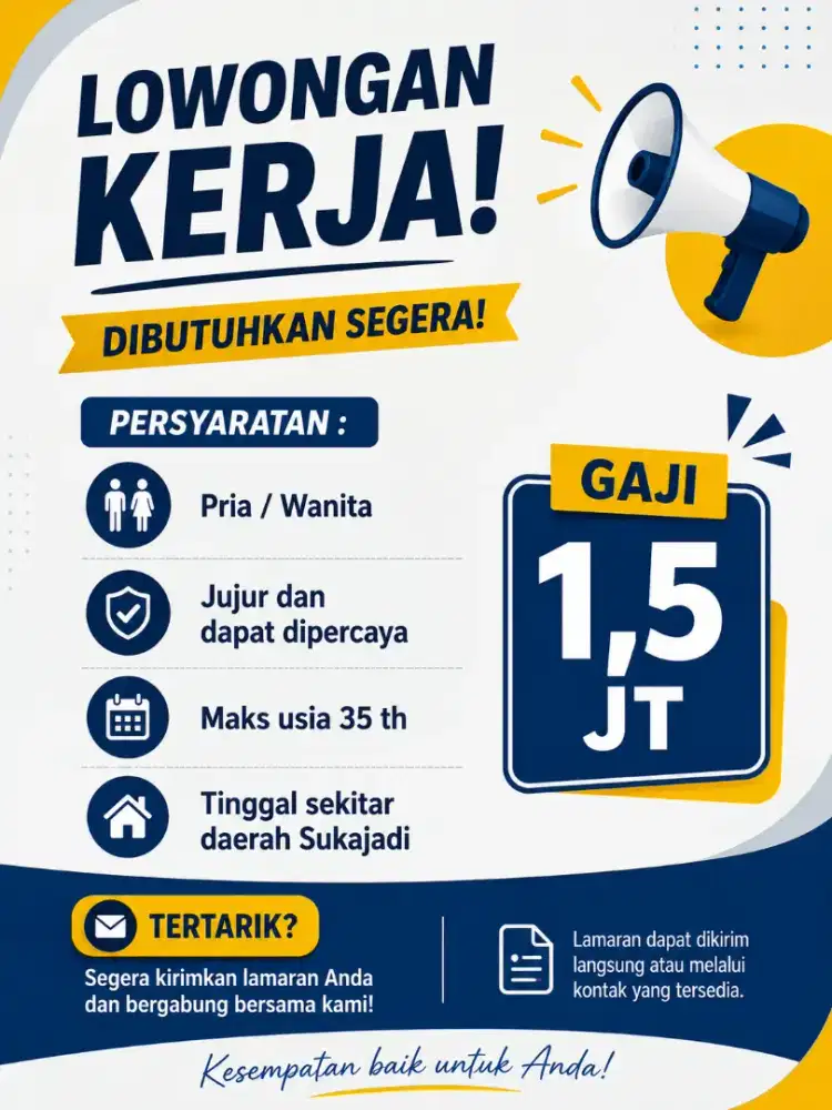 DIBUTUHKAN SEGERA!!