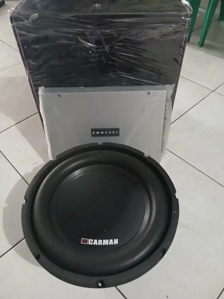 Paket audio mobil subwoofer carman dobel magnet,harga siap psng