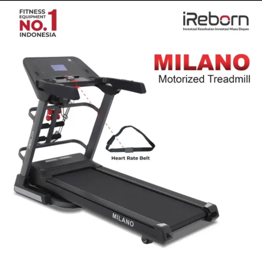 Treadmill Elektrik iReborn Milano - Alat Fitness Gym Olahraga Rumahan