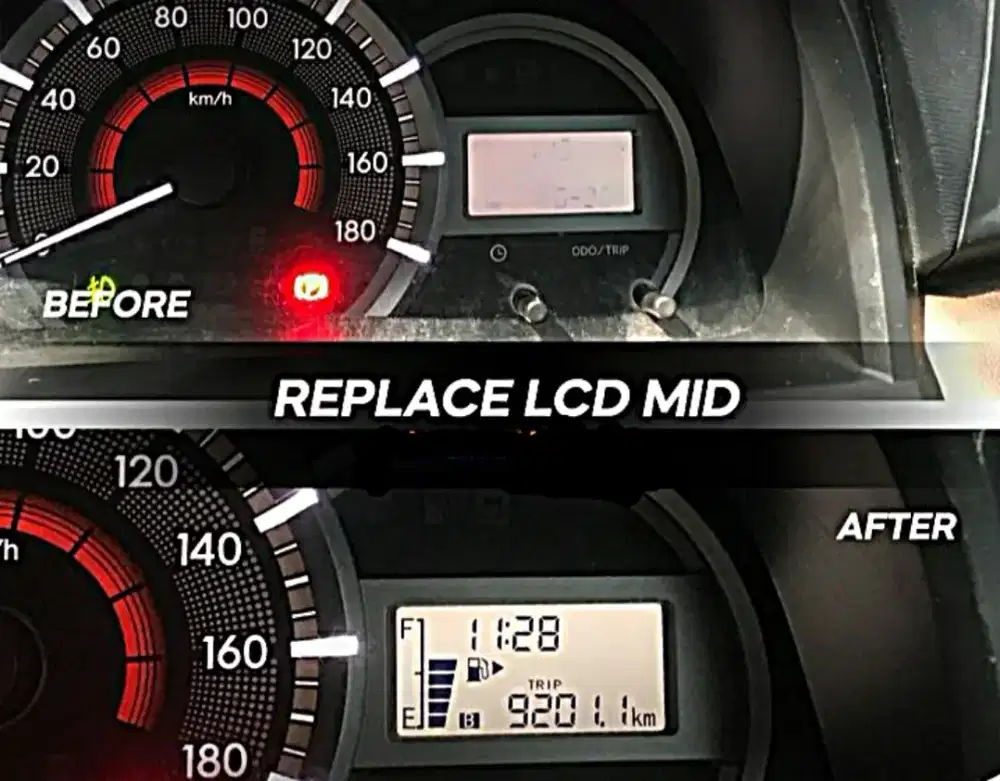Pasang LCD speedometer Avanza/Xenia model barong tulisan buram/hilang