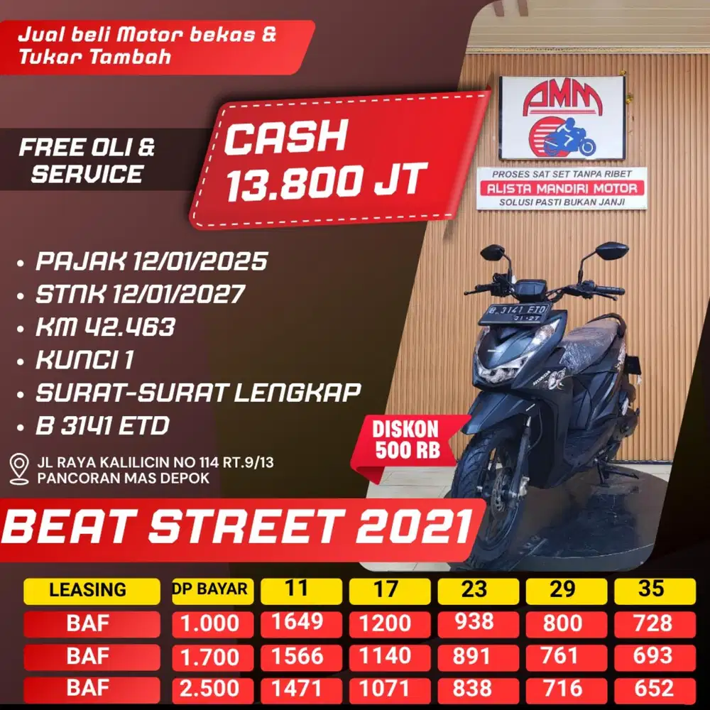 BEAT STREET 2021 DP 1 JUTA CASH / KREDIT ALISTA