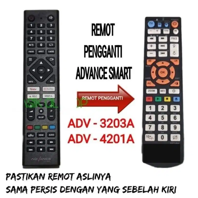 Remot Remote ADVAN ADVANCE Smart TV Android MOLA VIDIO Baru siap pakai