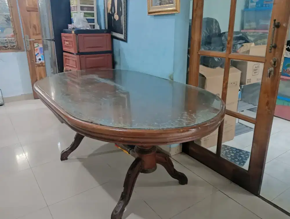 DIJUAL Meja Kayu Jati Ukir Klasik - Ukuran Besar