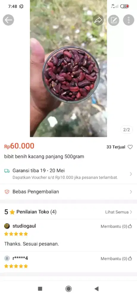 Bibit benih kacang panjang 500gram