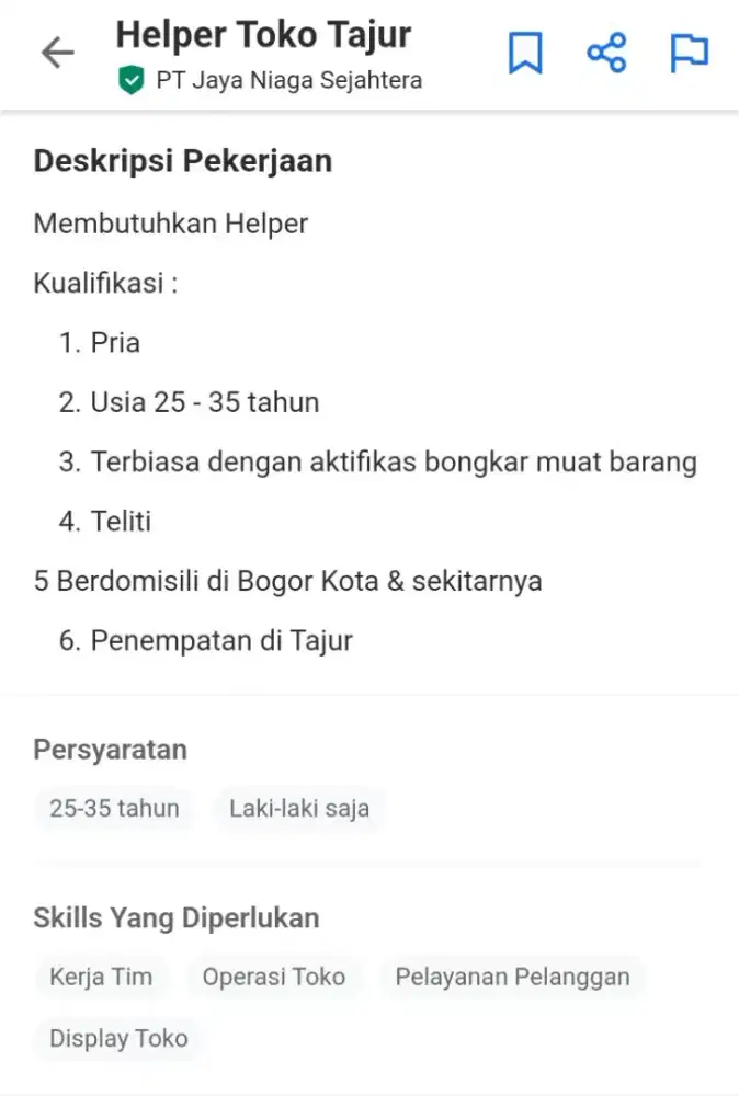 Info loker Helper