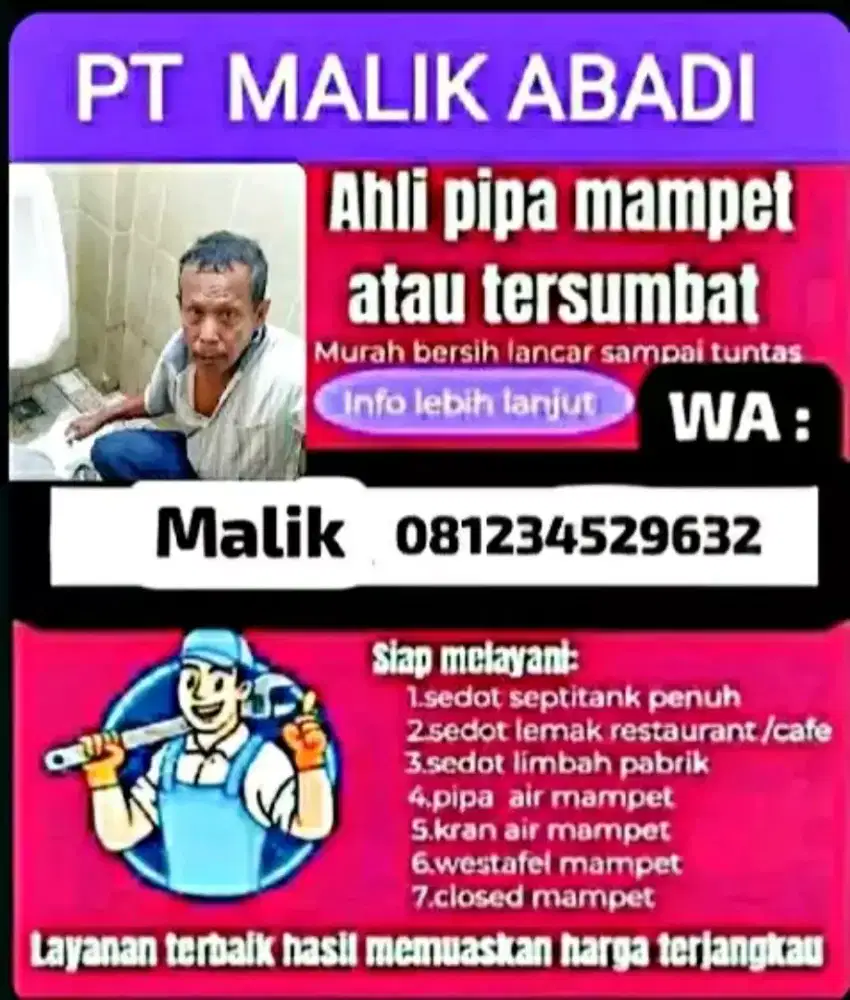 Sedot wc dan saluran mampet