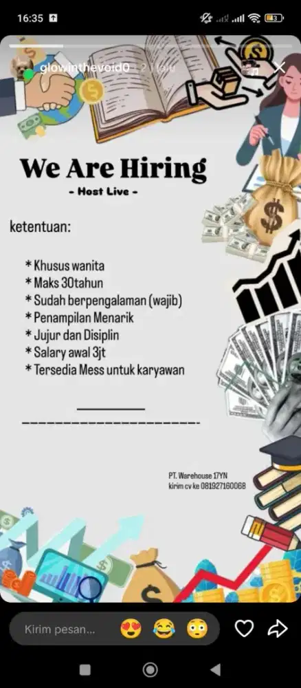We are hiring Host live streaming