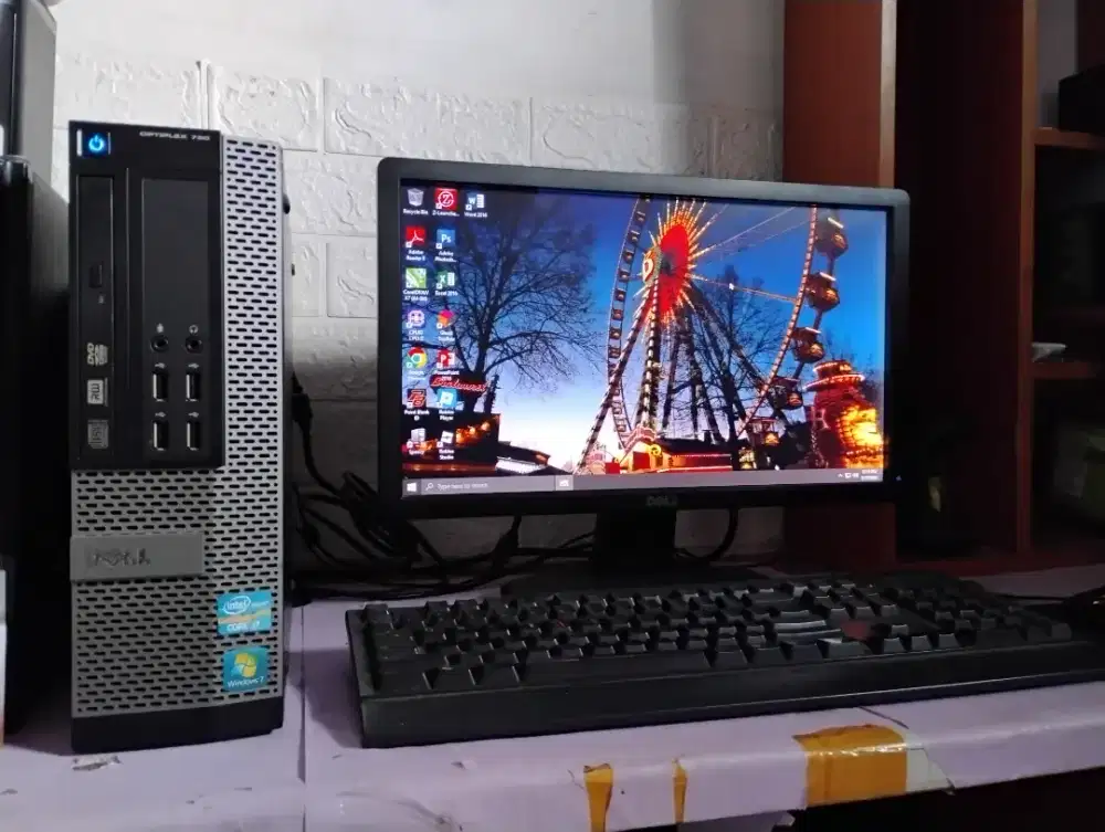 Pc cpu dell intel core i7 + ram 8gb + monitor 19inch siap pakai