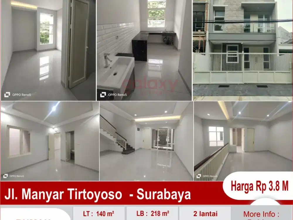 Rumah Baru 2 Lantai Di Manyar Tirtoyoso Surabaya