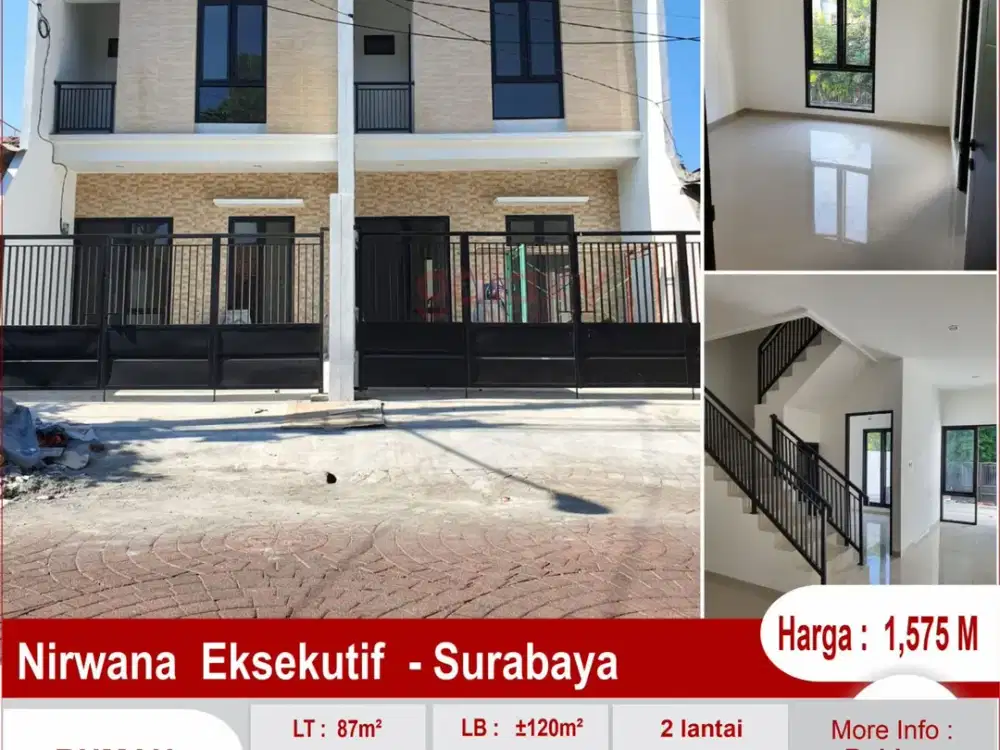 Rumah Baru 2 Lantai Di Nirwana Eksekutif Surabaya