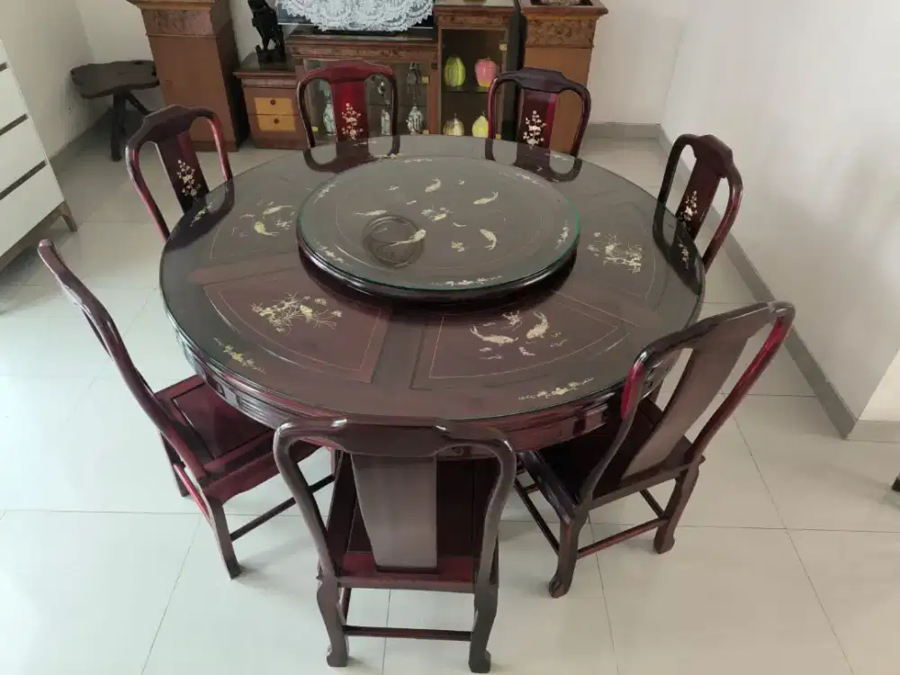 Meja Makan Set Kayu Jati