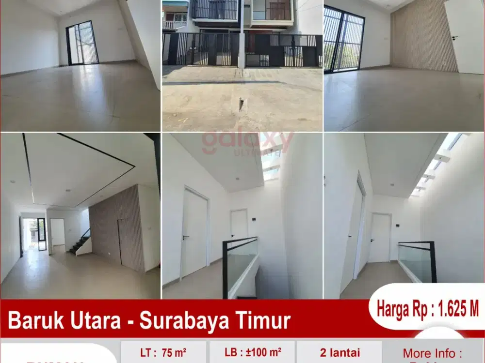 Rumah Baru 2 Lantai Di Baruk Utara Surabaya