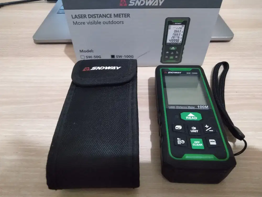Meteran Digital Laser Hijau 100 Meter - Original Brand SNDWAY SW-100G