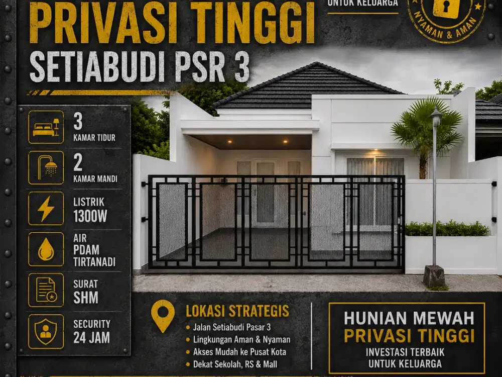 Hunian Nyaman Tenang Kawasan Mewah | Melur Private Cluster Setiabudi | Type 80 3kt 2km
