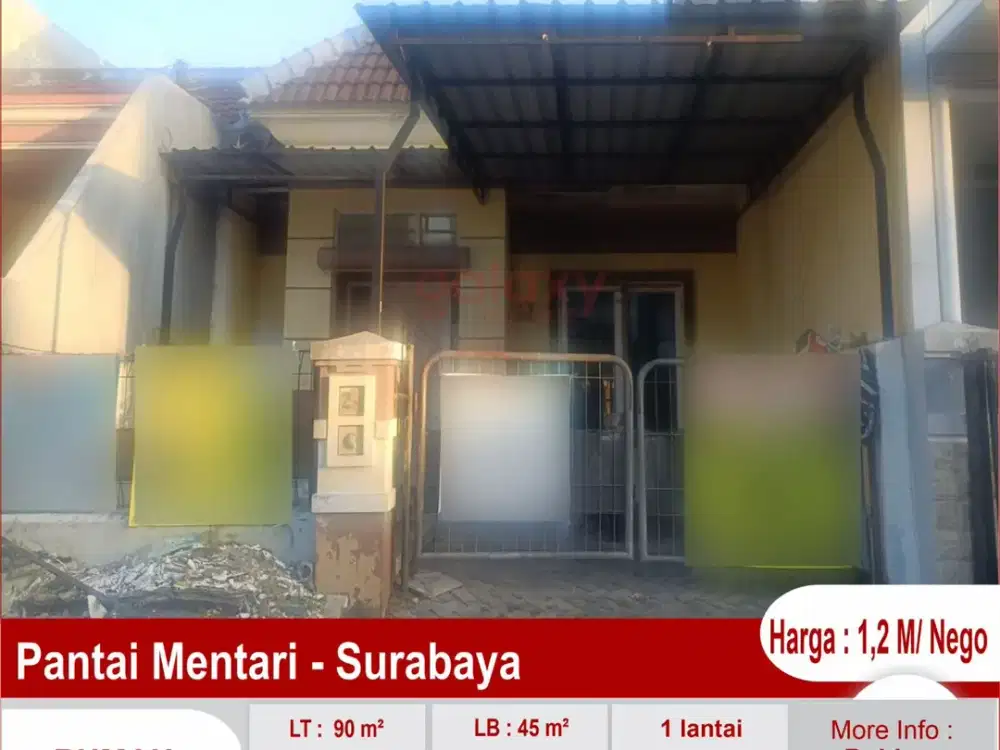 Rumah Hitung Tanah Di Perumahan Pantai Mentari Surabaya