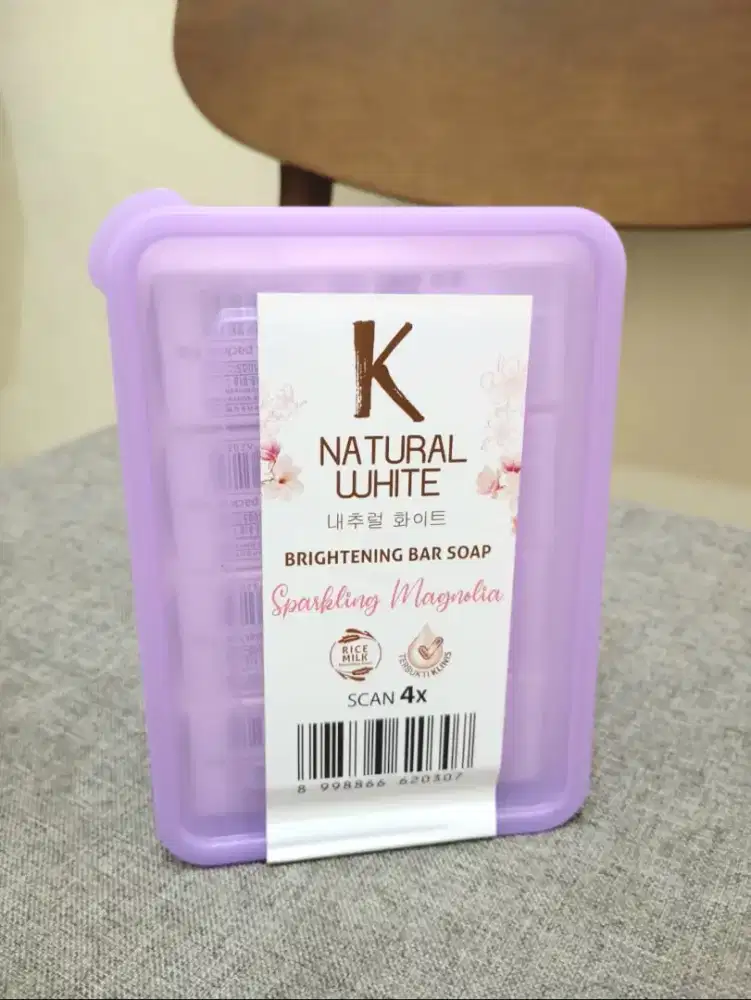 Sabun batang K Natural White SPARKLING MAGNOLIA 4x85gr free box cantik