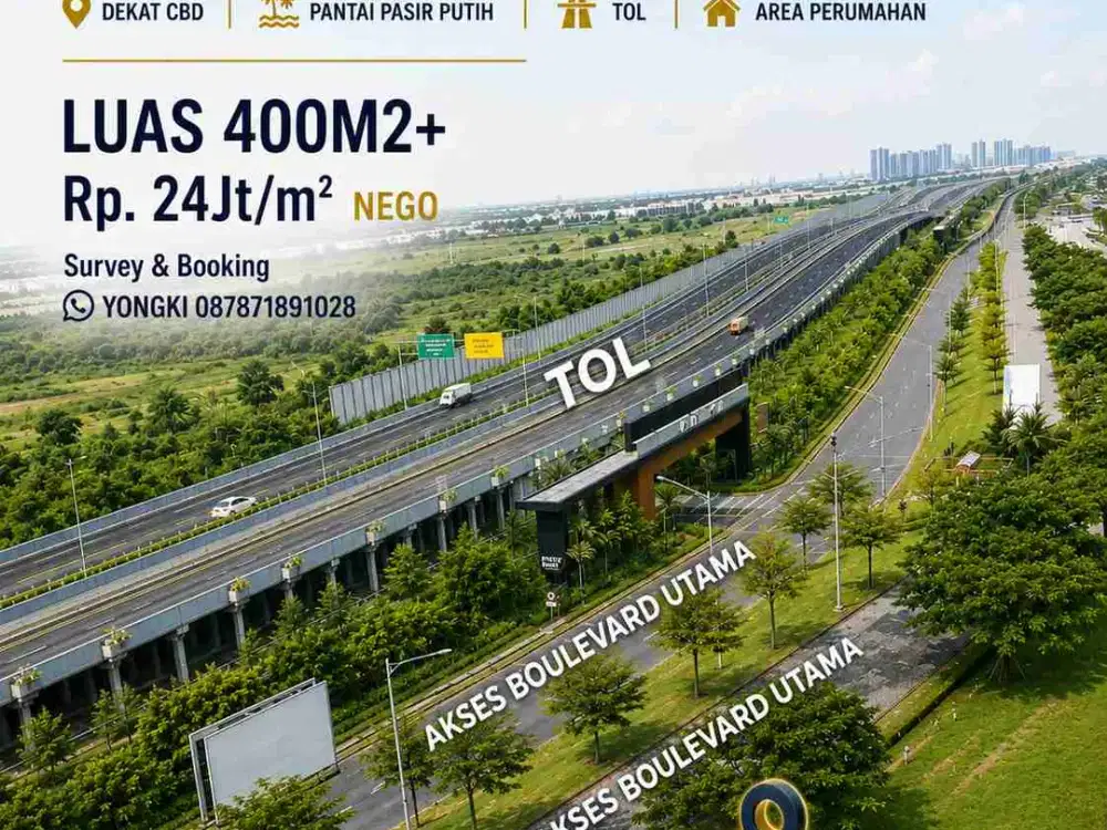 Jual Cepat Kavling Komersil PIK2 Lokasi Paling Depan, Dekat Pantai, CBD & TOL Luas 400m²+