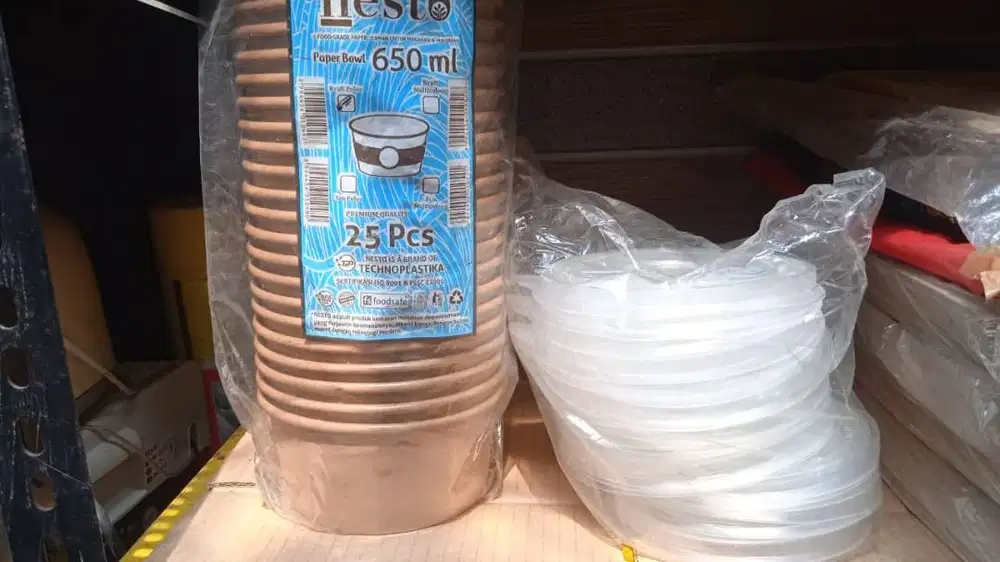 Paper Bowl 650 Ml plus tutup