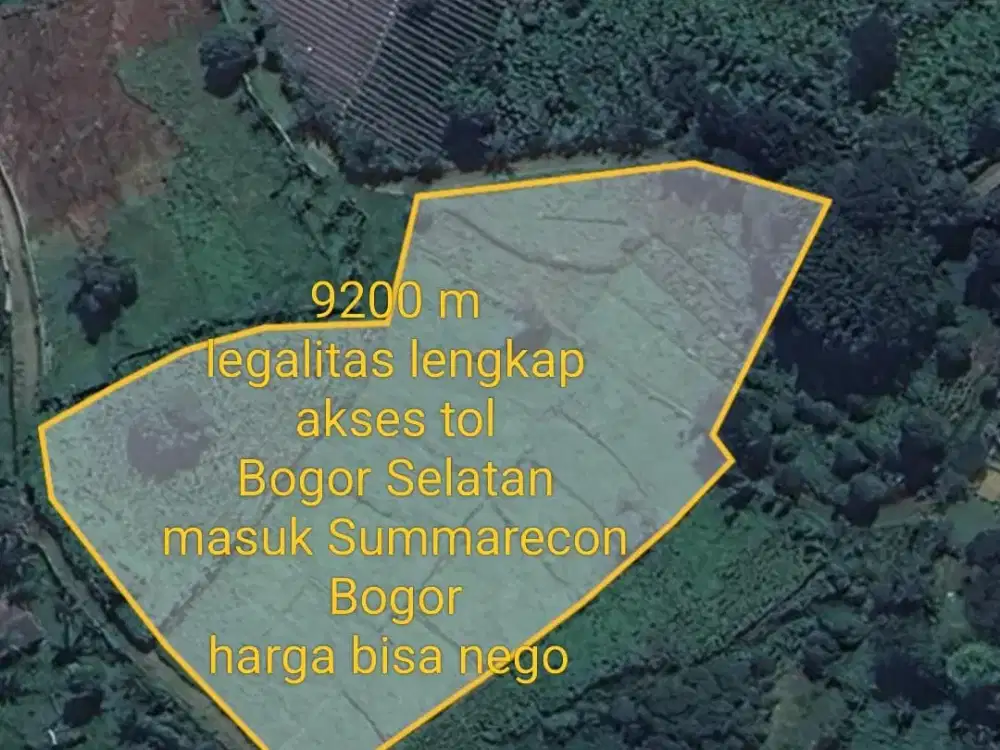 DIJUAL CEPAT LAHAN EMAS DI BOGOR SELATAN TOL BOGOR SELATAN, SUMMARECON
