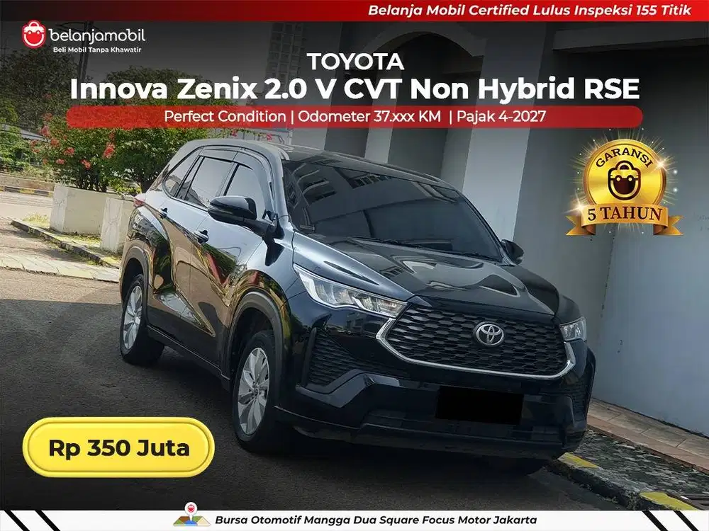 [ GARANSI 5TH ] Toyota Innova Zenix 2.0 V CVT Non Hybrid RSE 2023/2024