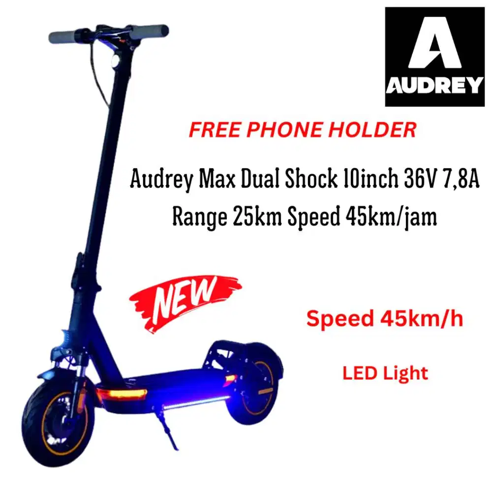 JUAL ELECTRIC SCOOTER / SKUTER LISTRIK AUDREY MAX (KEC. MAX 45KM/H)