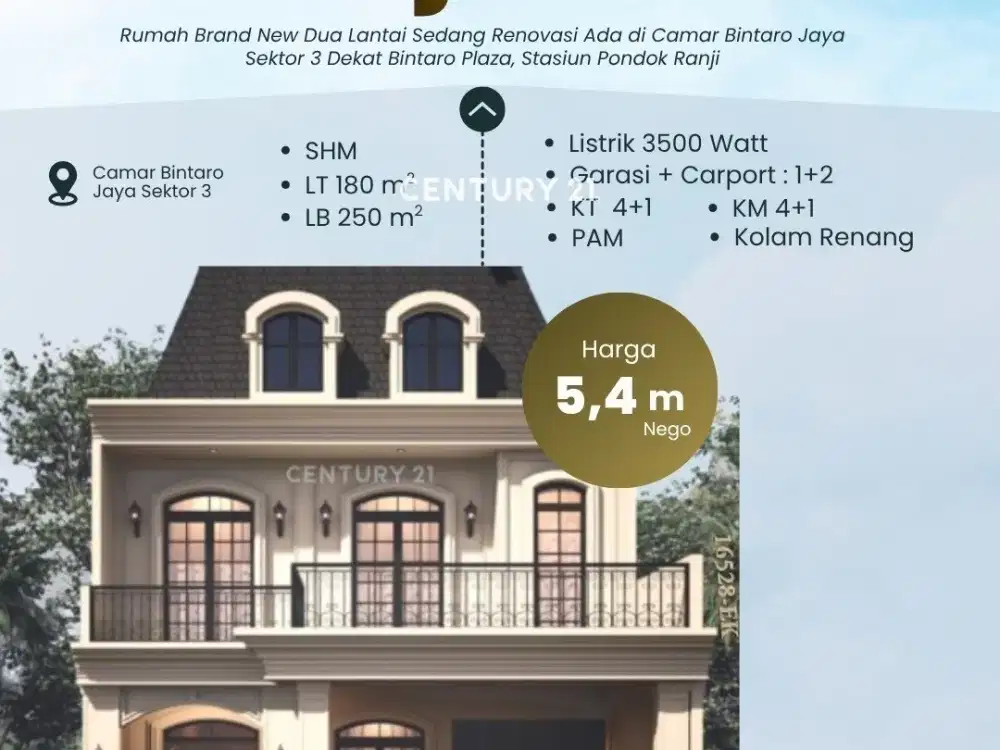 Dijual Rumah Brand New Di Camar Bintaro Jaya Sektor 3