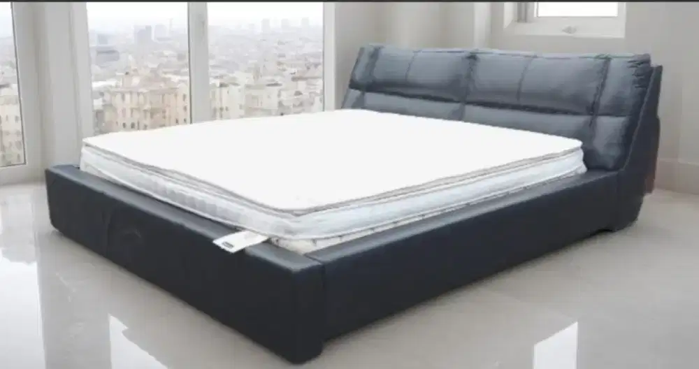 Springbed Serta Signature bedframe kulit Cellini uk 200