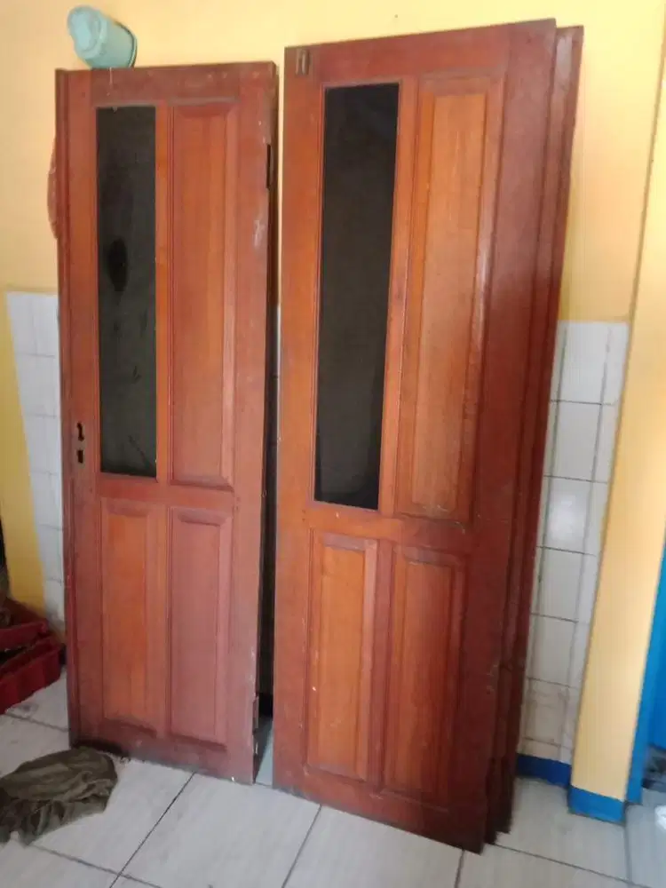 Pintu Kayu Jati Kaca Vintage / Pintu Rumah Klasik
