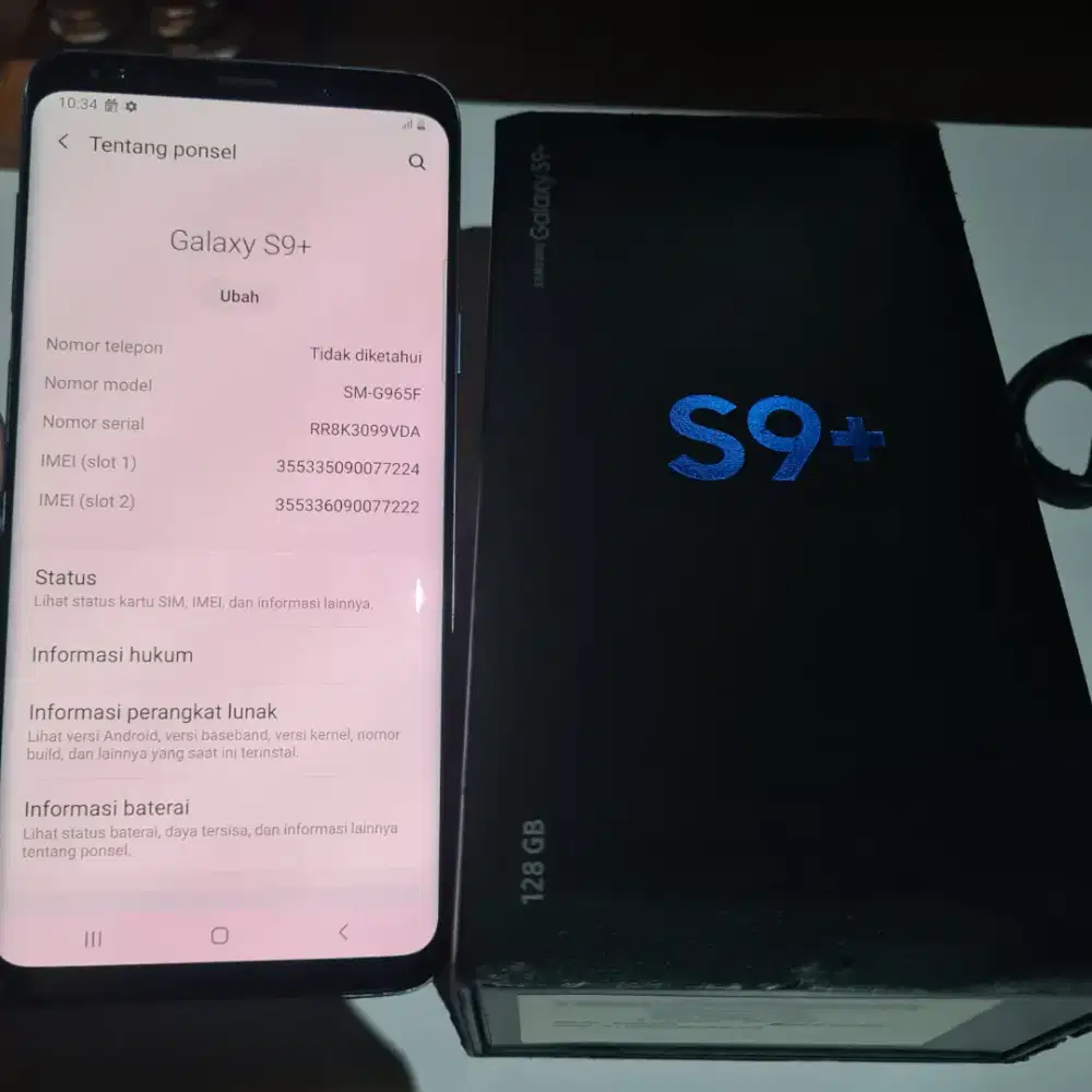 Samsung Galaxy S9+ 6/128GB SEIN Fullset Mulus Normal Siap Pakai