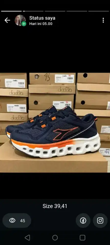 Sepatu diadora run sizs 39 murah