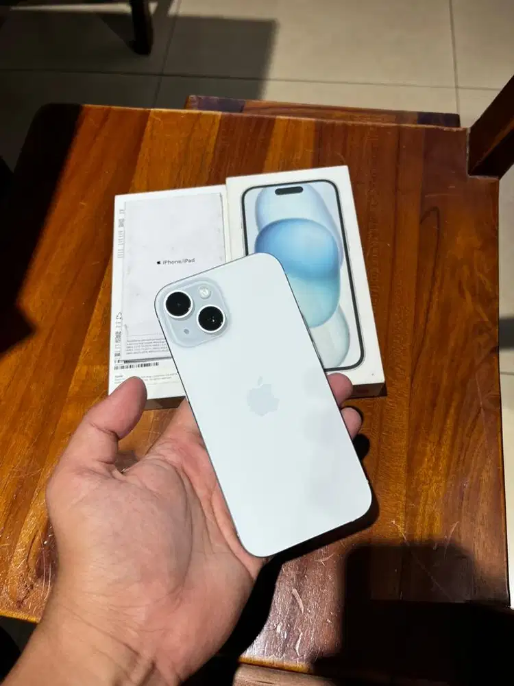 iPhone 15 128gb Blue iBox Fullset mulus terawat