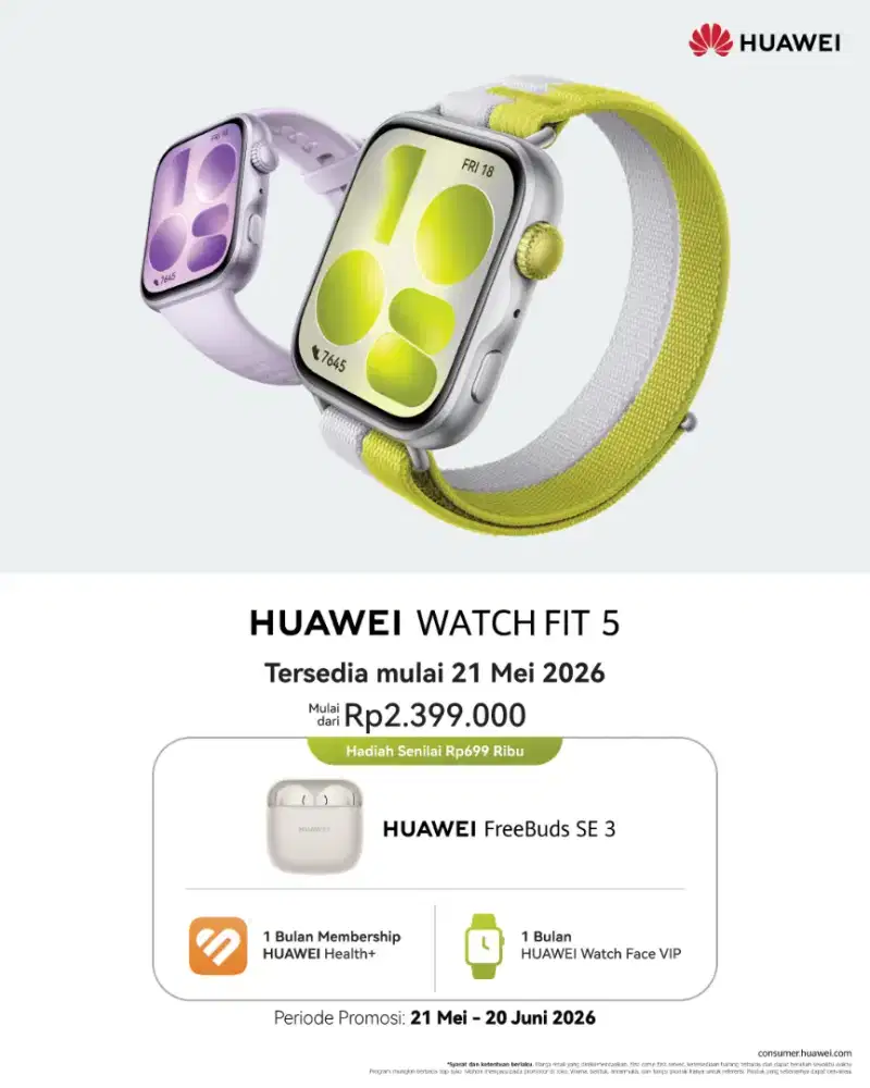 Huawei Watch Fit 5 ( potongan langsung 300k )
