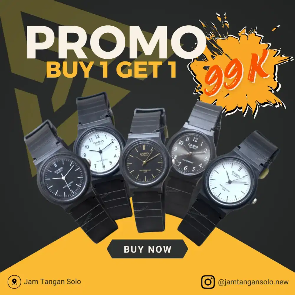 PROMO BELI 1 GRATIS 1 CASIO MQ24 JAM TANGAN PRIA WANITA UNISEX