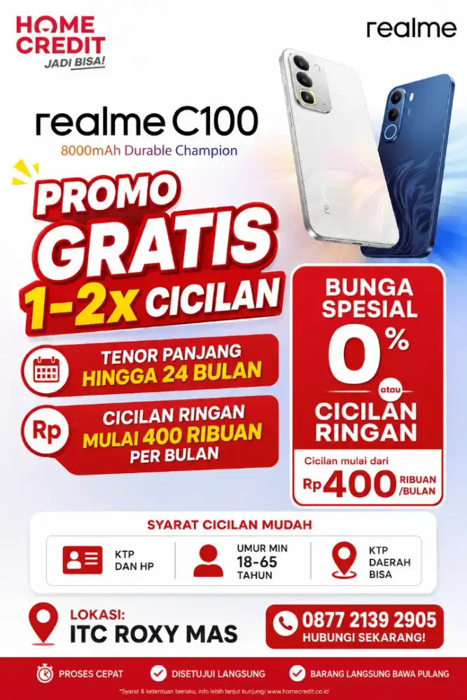 Promo cicilan realme c100, promo Homecredit